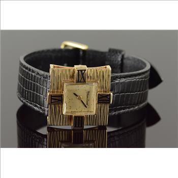 24mm Lucien Piccard Vintage Square Roman Numeral Wrist Watch - Men's