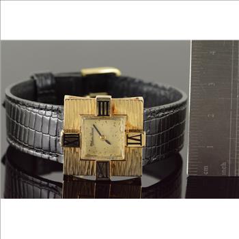 24mm Lucien Piccard Vintage Square Roman Numeral Wrist Watch - Men's