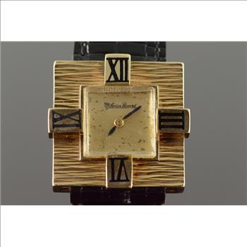 24mm Lucien Piccard Vintage Square Roman Numeral Wrist Watch - Men's