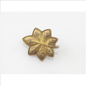 2.8g Vintage US Military Maple Leaf Sterling Pin / Brooch Marked 1/20 GF on Sterling