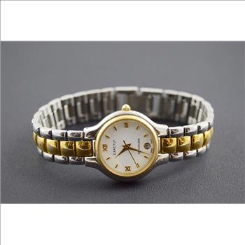 36g Exactly Switzerland 19.6 mm Watch Face Two-Tone Hinged Link 2.25