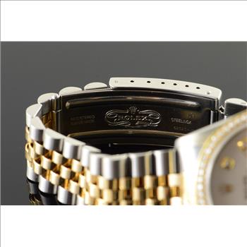 36mm Rolex Datejust Diamond MOP Dial Diamond Bezel 16233 Watch - Men's