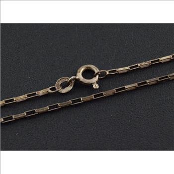 3g Solid Silver Vintage Elongated Box Chain 23.4