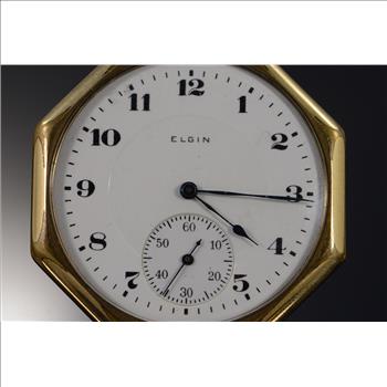 58.6g Gold Filled Elgin OCtagonal 17 Jewel Pocket Watch