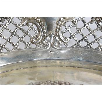 800 Silver Elaborate Repousse Decorative Filigree Fruit Bowl