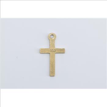 8K Cross Christian Faith Symbol Religious Yellow Gold Charm/Pendant