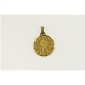 9K 1990 Netherlands Golden Ducat Coin Yellow Gold Charm/Pendant