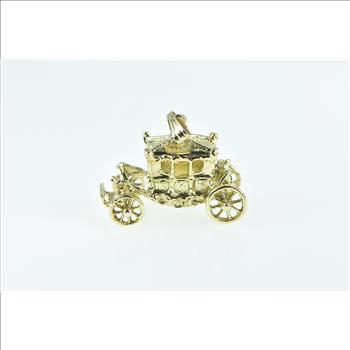 9K 3D Articulated Carriage Vintage Royalty Yellow Gold Charm/Pendant