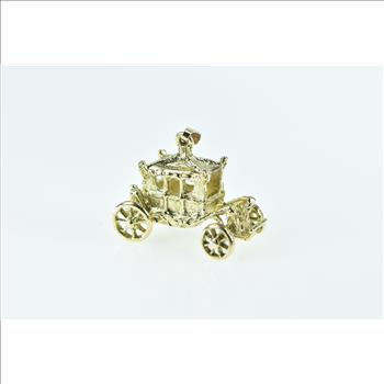9K 3D Articulated Carriage Vintage Royalty Yellow Gold Charm/Pendant