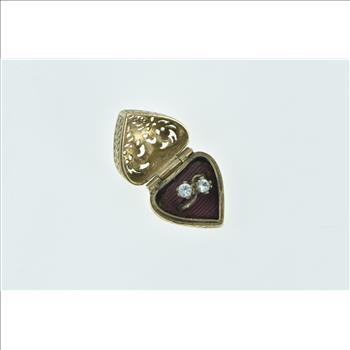 9K 3D Articulated Heart Engagement Ring Proposal Yellow Gold Charm/Pendant