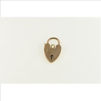 9K 3D Articulated Heart Padlock Loyalty Yellow Gold Charm/Pendant
