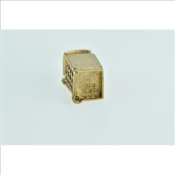 9K 3D Articulated London Phone Box Souvenir Yellow Gold Charm/Pendant