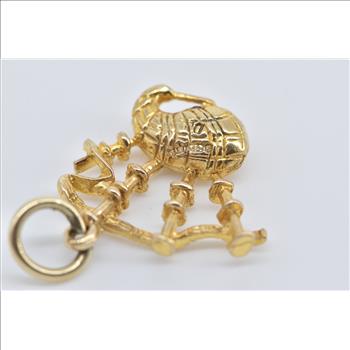 9K 3D Bag Pipe Scottish Music instrument Scotland Yellow Gold Charm/Pendant