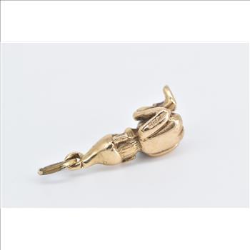 9K 3D Elf Vintage Holiday Tradition Christmas Yellow Gold Charm/Pendant