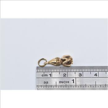 9K 3D Elf Vintage Holiday Tradition Christmas Yellow Gold Charm/Pendant