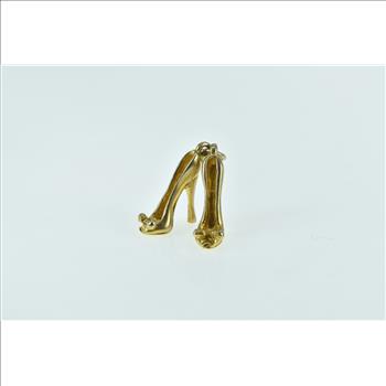 9K 3D High Heel Shoe Stiletto Fashion Yellow Gold Charm/Pendant