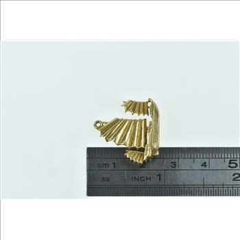 9K 3D Vintage Chinese Junk Sailing Ship Vessel Yellow Gold Charm/Pendant