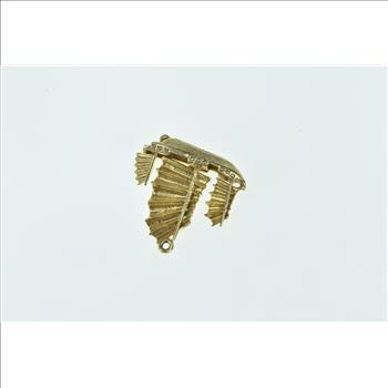 9K 3D Vintage Chinese Junk Sailing Ship Vessel Yellow Gold Charm/Pendant