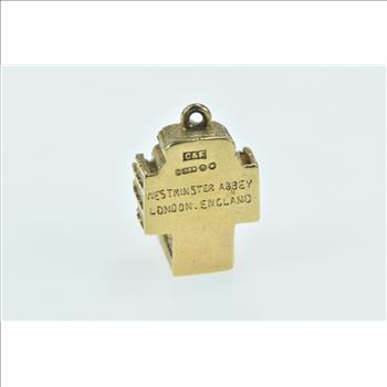 9K 3D Westminster Abbey London England Yellow Gold Charm/Pendant