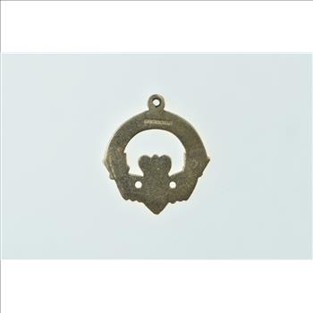 9K Claddagh Traditional Celtic Loyalty Symbol Yellow Gold Charm/Pendant