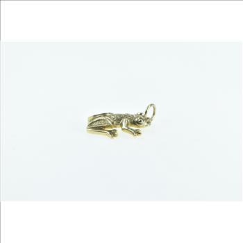 9K Frog Stylized Tropical Rainforest Animal Yellow Gold Charm/Pendant