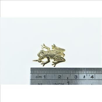 9K Frog Stylized Tropical Rainforest Animal Yellow Gold Charm/Pendant