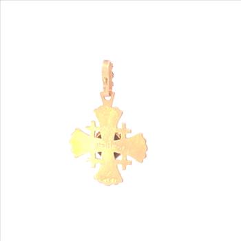 9K Jerusalem Cross Christian Faith Symbol Yellow Gold Charm/Pendant
