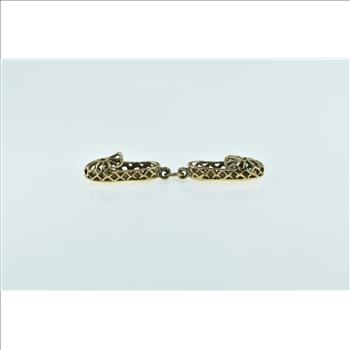 9K Ornate Filigree Crochet Slipper Shoe Yellow Gold Charm/Pendant