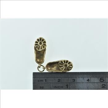 9K Ornate Filigree Crochet Slipper Shoe Yellow Gold Charm/Pendant