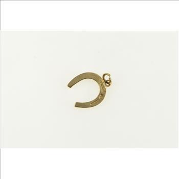 9K Ornate Vintage Horse Shoe Lucky Yellow Gold Charm/Pendant