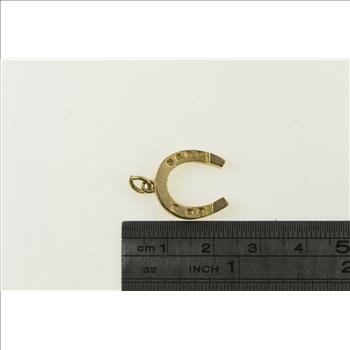 9K Ornate Vintage Horse Shoe Lucky Yellow Gold Charm/Pendant