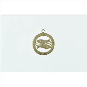 9K Pisces Zodiac Sign Astrology Star Symbol Yellow Gold Charm/Pendant