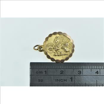 9K Saint Christopher Patron Saint Travellers Yellow Gold Charm/Pendant