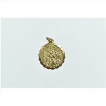 9K Saint Christopher Patron Saint Travellers Yellow Gold Charm/Pendant