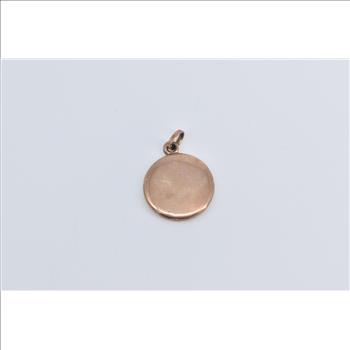 9K Victorian Crescent Moon Star Rhinestone Rose Gold Charm/Pendant