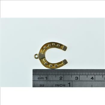 9K Vintage Horse Shoe Good Luck Lucky Yellow Gold Charm/Pendant