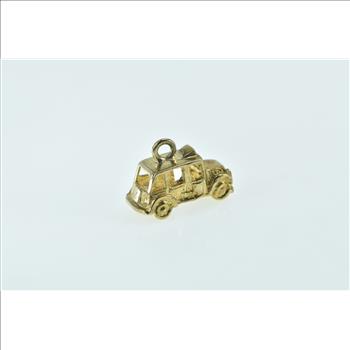9K Vintage London Taxi Cab Vintage Travel Yellow Gold Charm/Pendant