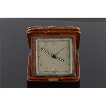 Base Metal Vintage H. H. & W. Mechanical Travel Alarm Clock