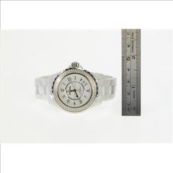 Chanel J-12 H0967 White Ceramic Diamond Watch - Women's