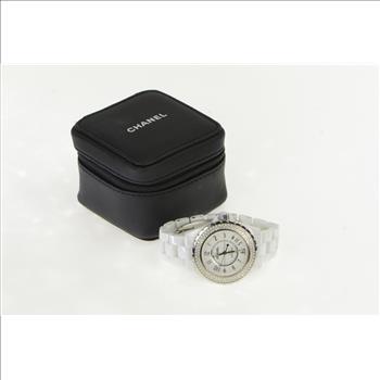 Chanel J-12 H0967 White Ceramic Diamond Watch - Women's
