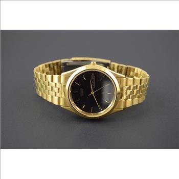 Citizen Gold Gilt Hinged Link 29mm Face Base Metal & Stainless Steel - Vintage Men's Wrist Watch