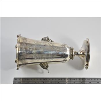 Coin Silver Gorham Birmingham Lion Door Knocker Vase