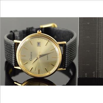Geneve Brand Vintage 32mm Quartz Wrist Watch - Men's