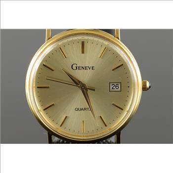 Geneve Brand Vintage 32mm Quartz Wrist Watch - Men's