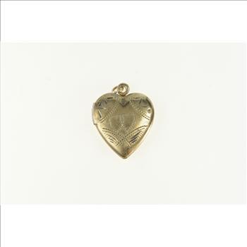 Gold Filled 1950's Engraved Heart Photo Locket Pendant