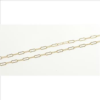 Gold Filled 1.9mm Scalloped Link Fancy Loose Chain Necklace 20.25