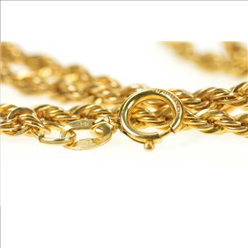 Gold Filled 2.4mm Thick Classic Rope Twist Fancy Chain Necklace 23.75