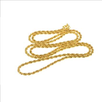 Gold Filled 2.4mm Thick Classic Rope Twist Fancy Chain Necklace 23.75