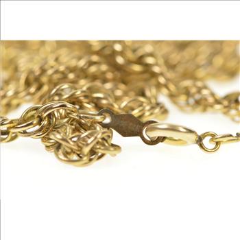 Gold Filled 3.6mm Thick Fancy Retro Rope Twist Chain Necklace 24.5
