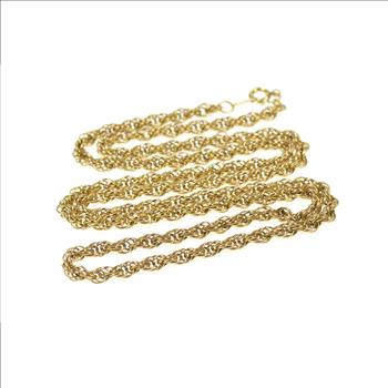Gold Filled 3.6mm Thick Fancy Retro Rope Twist Chain Necklace 24.5